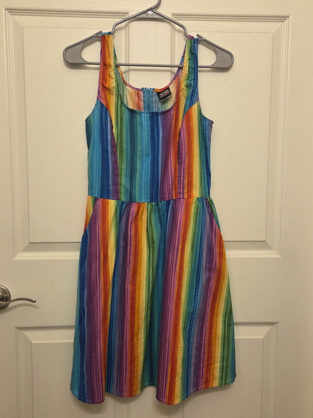 Retrolicious Bright Rainbow Stripe Tank Dress